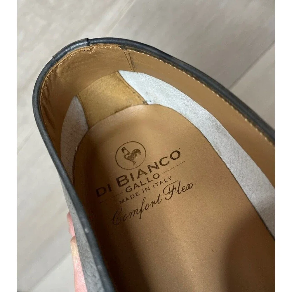 New Di Bianco Istria Men Gray Leather Penny Loafers Slip On Shoes 11.5 & belt